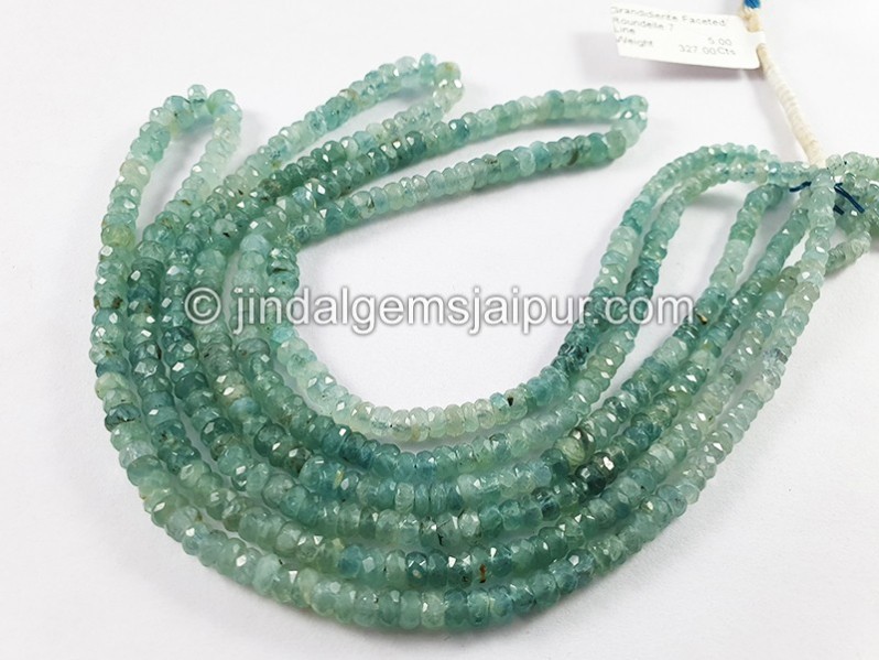 Grandidierite Faceted Roundelle Shape Beads