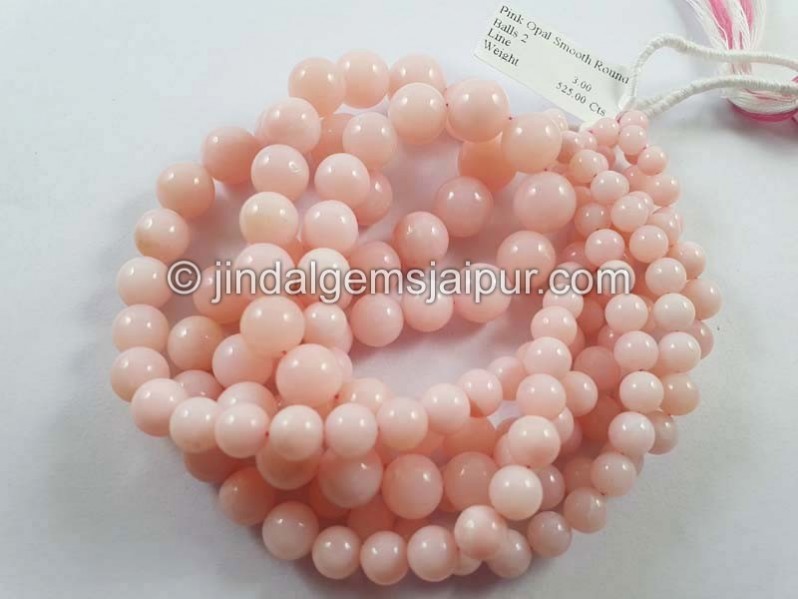 Pink Opal Smooth Round Ball Beads