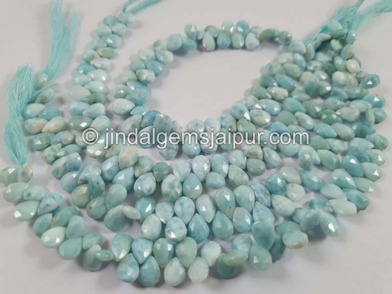 Larimar Faceted Pear Beads