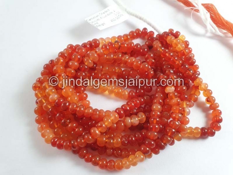 Carnelian Shaded Smooth Roundelle Beads