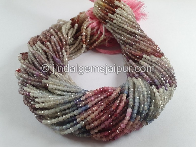 Multi Spinel Cut Cube Beads