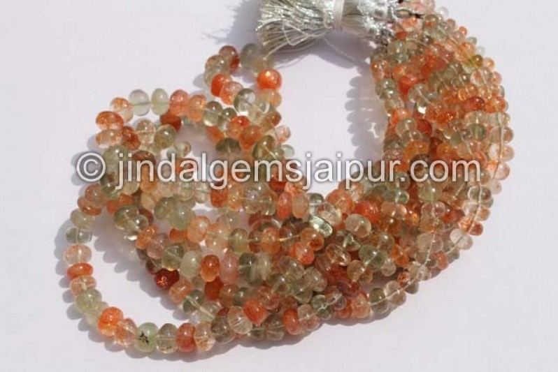 Multi Sunstone Plain Roundelle Beads