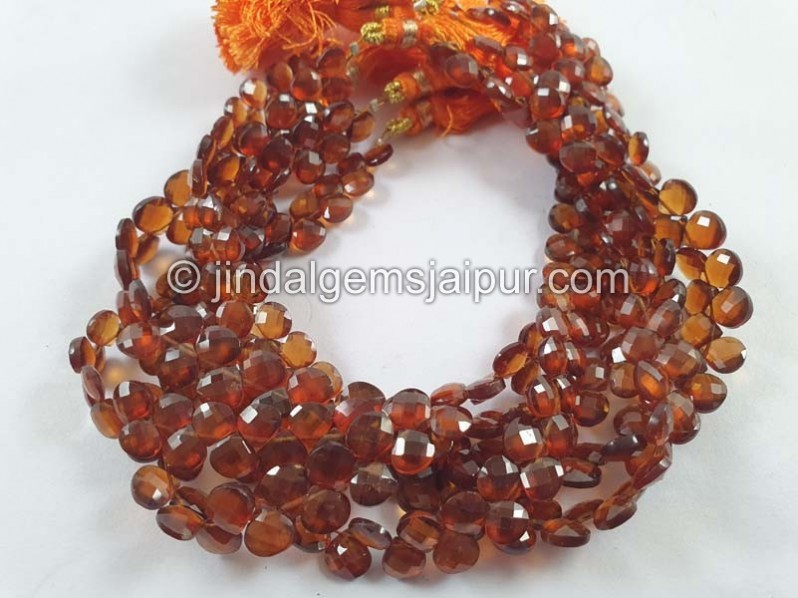 Spessartite Faceted Heart Beads