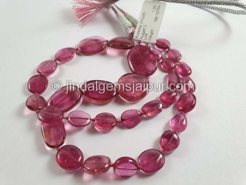 Rubellite Tourmaline Smooth Nuggets Beads