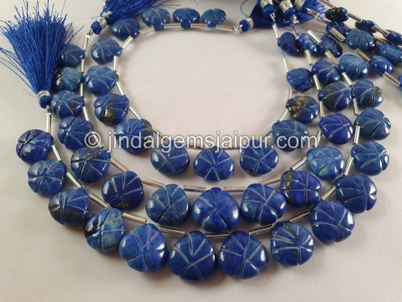 Lapis Carved Heart Beads