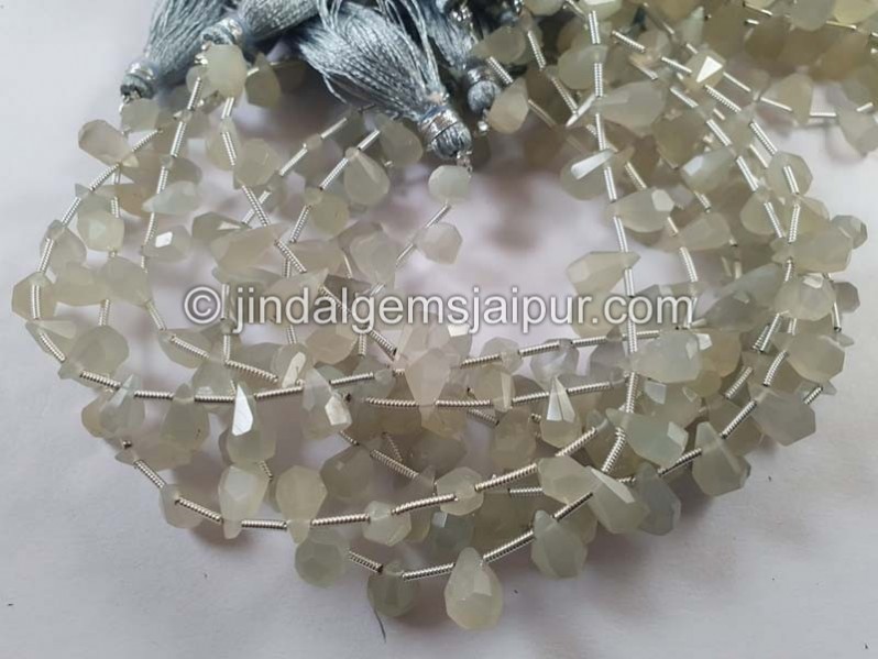 Off White Moonstone Fancy Cut Drops Beads