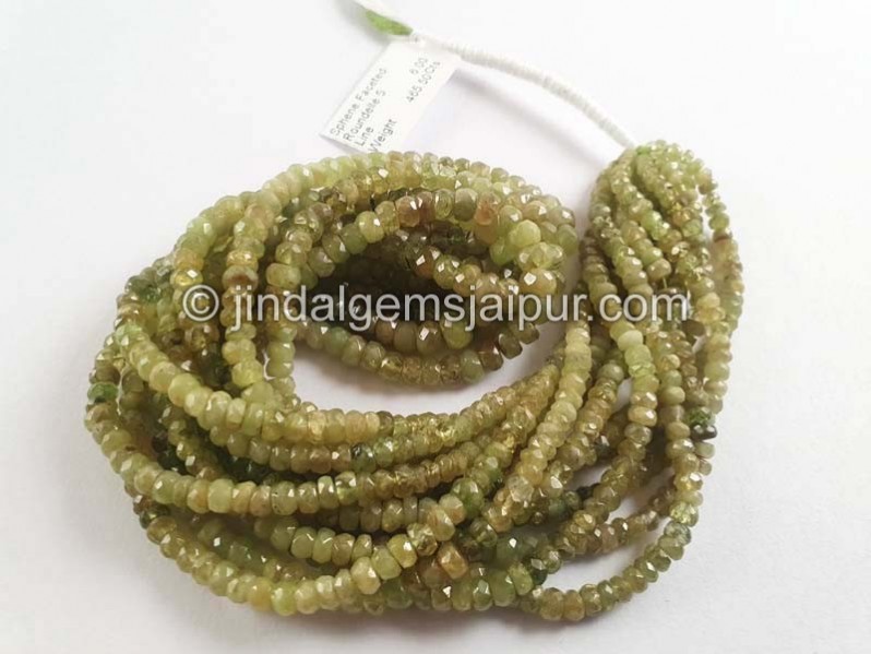 Sphene Shaded Faceted Roundelle Beads