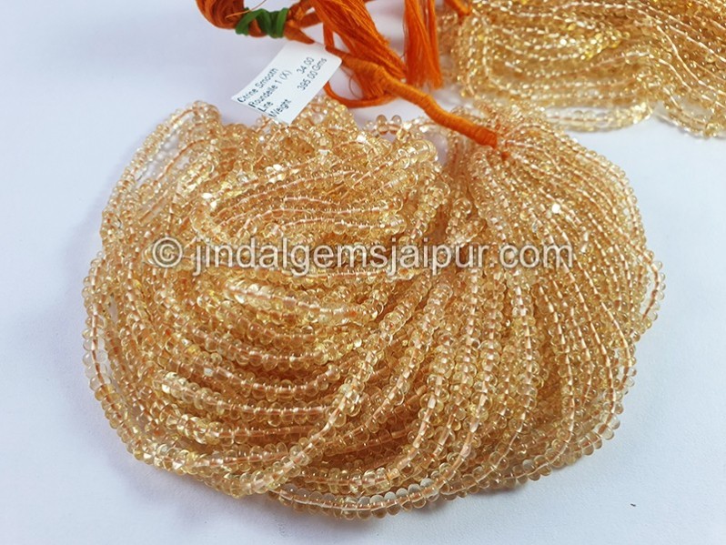 Citrine Smooth Roundelle Shape Beads