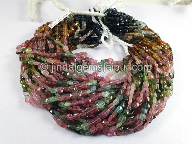 Tourmaline Faceted Cushion Shape Beads