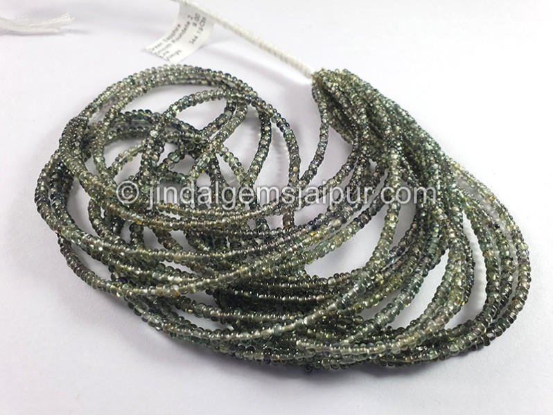 Green Sapphire Smooth Roundelle Shape Beads