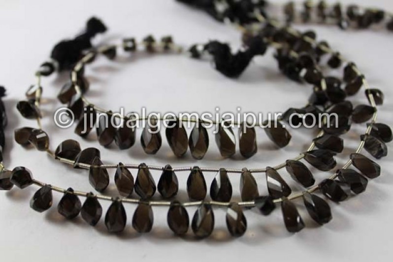 Smokey Twisted Drops Shape Beads