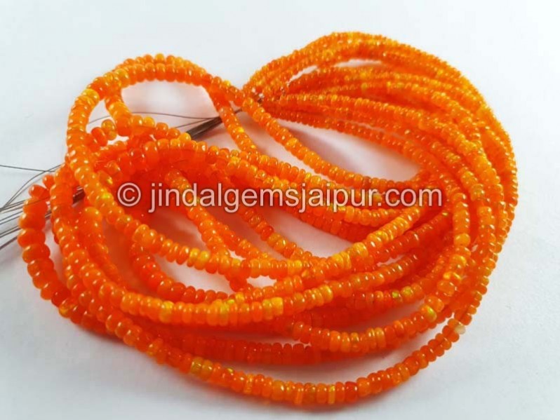 Orange Ethiopian Opal Smooth Roundelle Beads