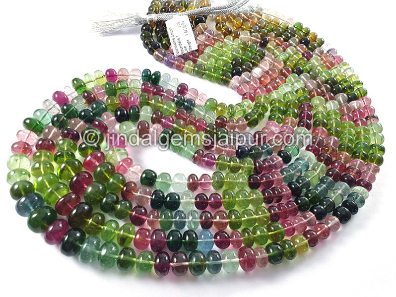 Tourmaline Smooth Roundelle Shape Beads