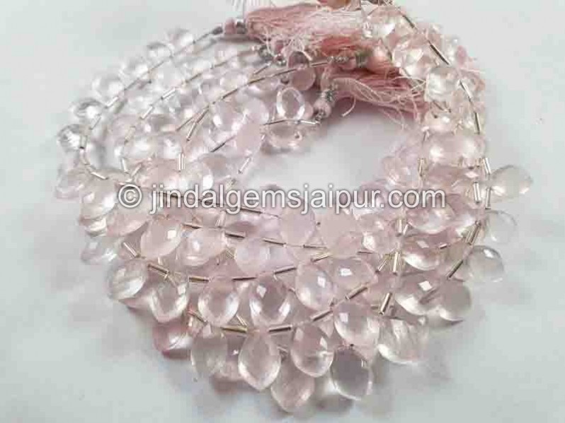 Rose Quartz Faceted Dolphin Pear Beads