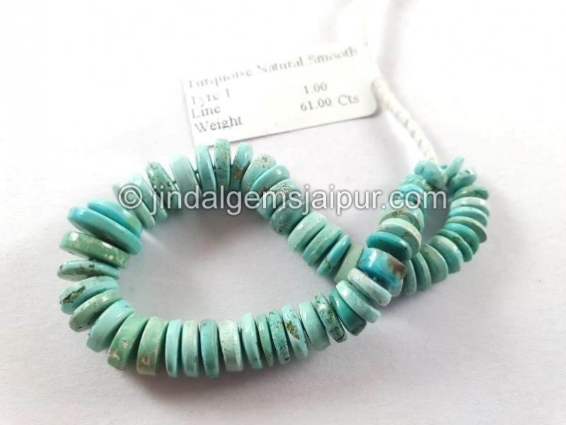 Turquoise Natural Smooth Tyre Shape Beads