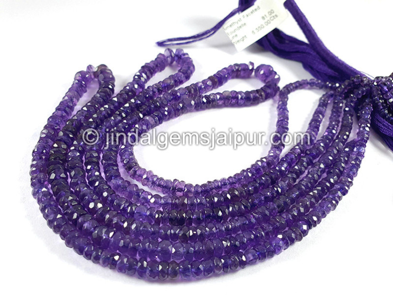 Amethyst Faceted Roundelle Shape Beads