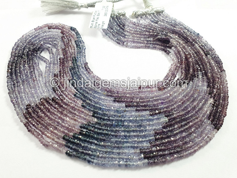 Multi Indigo Spinel Faceted Roundelle Shape Beads