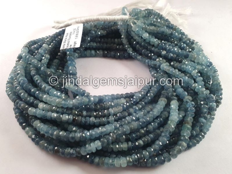 Santa Maria Aquamarine Faceted Roundelle Shape Beads