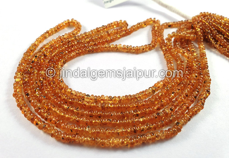 Mandarin Garnet Smooth Roundelle Shape Beads