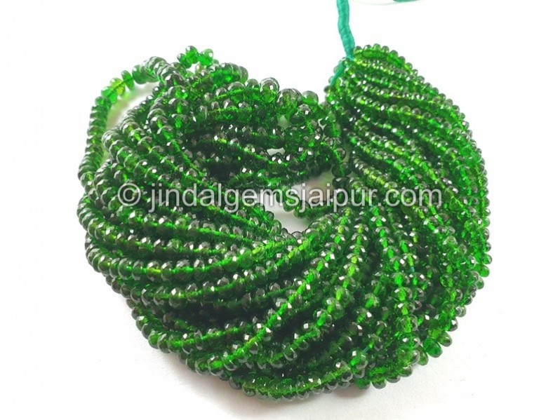 Chrome Diopside Faceted Roundelle Beads