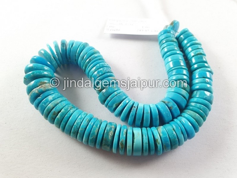 Turquoise Arizona Smooth Tyre Shape Beads