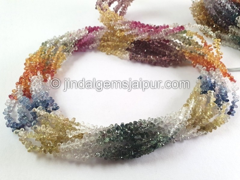 Multi Sapphire Faceted Drop Beads