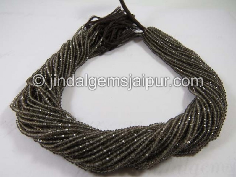 Smokey Micro Cut Roundelle Shape Beads