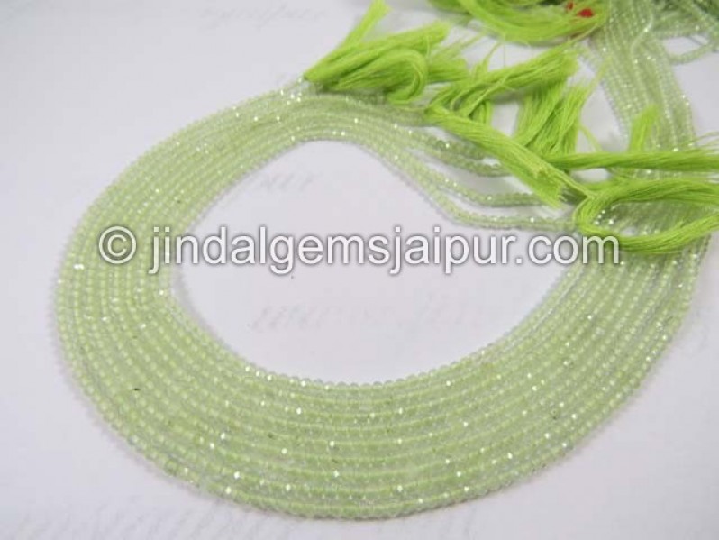 Prehnite Micro Cut Roundelle Shape Beads