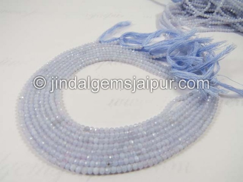 Natural Chalcedony Micro Cut Roundelle Beads