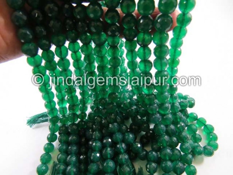 Green Onyx Faceted Round Shape Beads