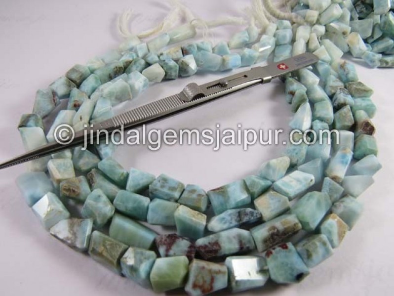 Larimar Faceted Nuggets Shape Beads