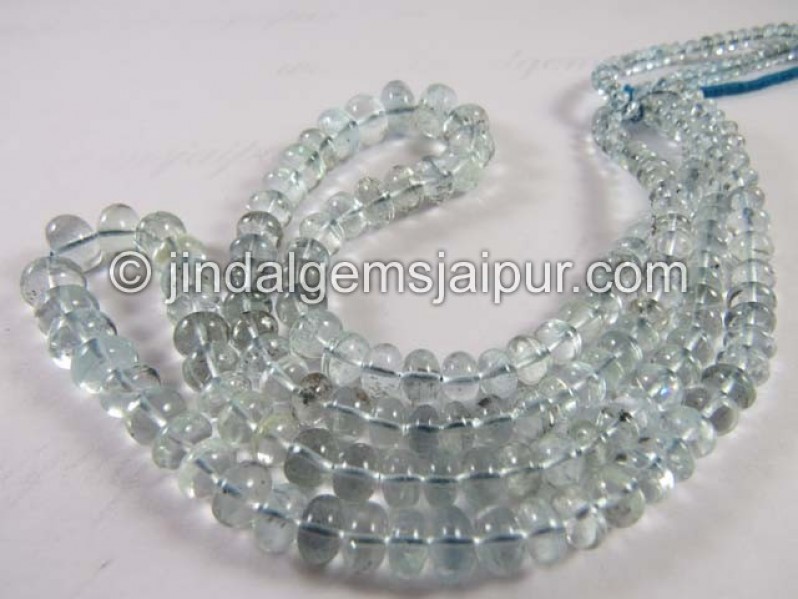 Moss Aquamarine Far Smooth Roundelle Beads