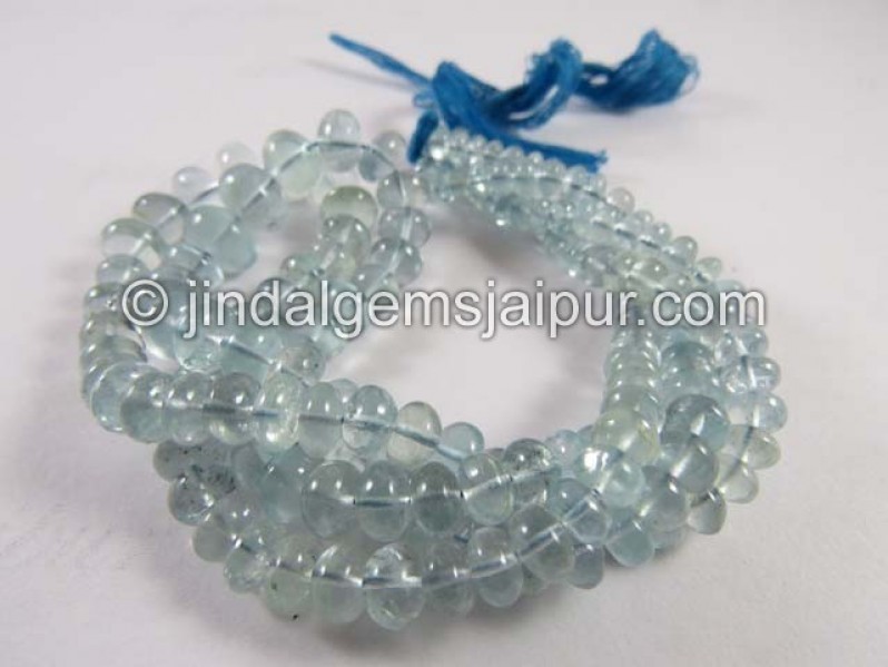 Moss Aquamarine Far Smooth Roundelle Beads