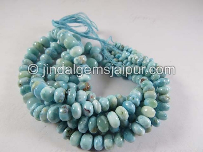 Larimar Smooth Roundelle Shape Beads