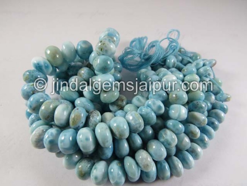 Larimar Far Smooth Roundelle Shape Beads