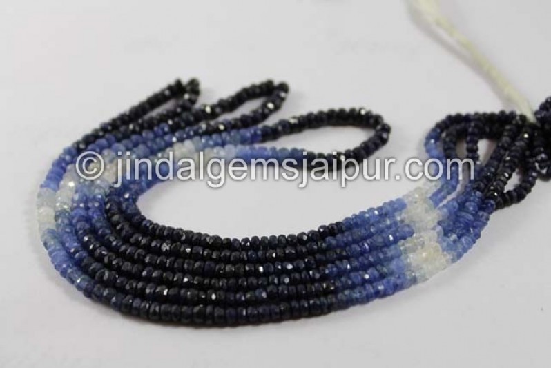 Blue Sapphire Shaded Faceted Roundelle