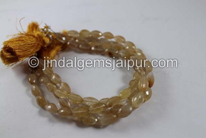 Camel Rutile Faceted Cardamom Beads