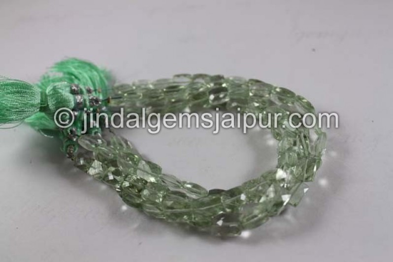 Green Amethyst Faceted Chicklet Shape Beads