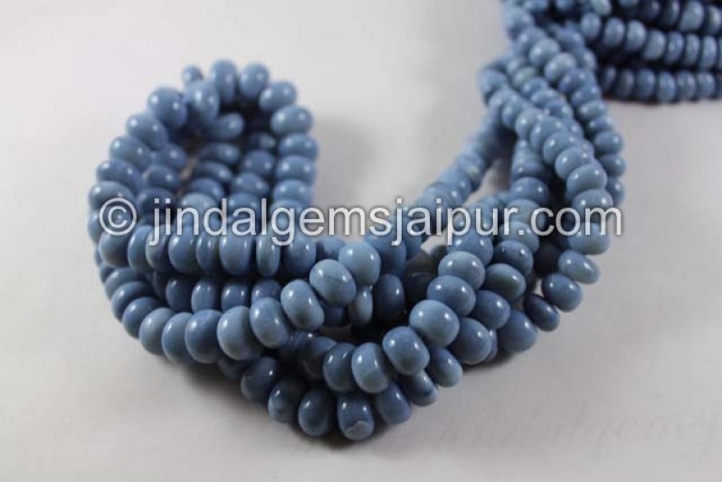 Blue Opal Far Smooth Roundelle Shape Beads