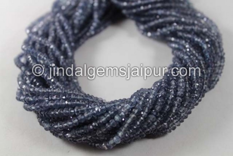 Iolite Quartz Faceted Roundelle Shape Beads