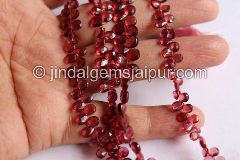 Rhodolite Faceted Pear Shape Beads
