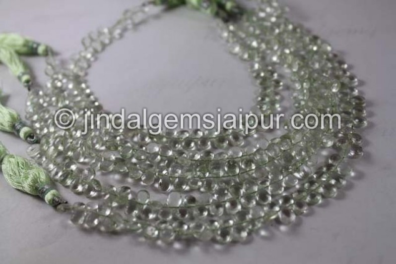 Green Amethyst Faceted Pear Shape Beads