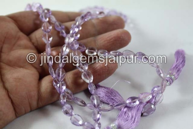 Pink Amethyst Faceted Pear Shape Beads