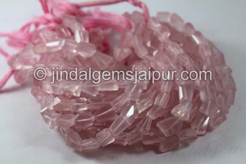 Rose Quartz Faceted Nugget Shape Beads