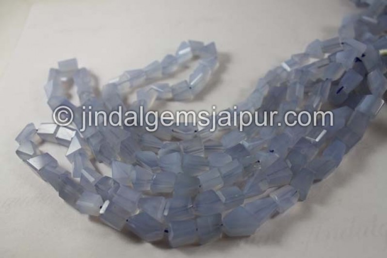 Natural Chalcedony Faceted Nugget Shape Beads