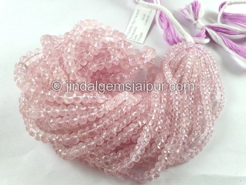 Morganite Big Faceted Roundelle Beads