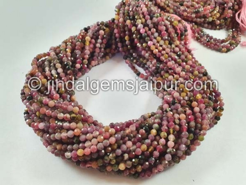 Tourmaline Multi Faceted Round Beads
