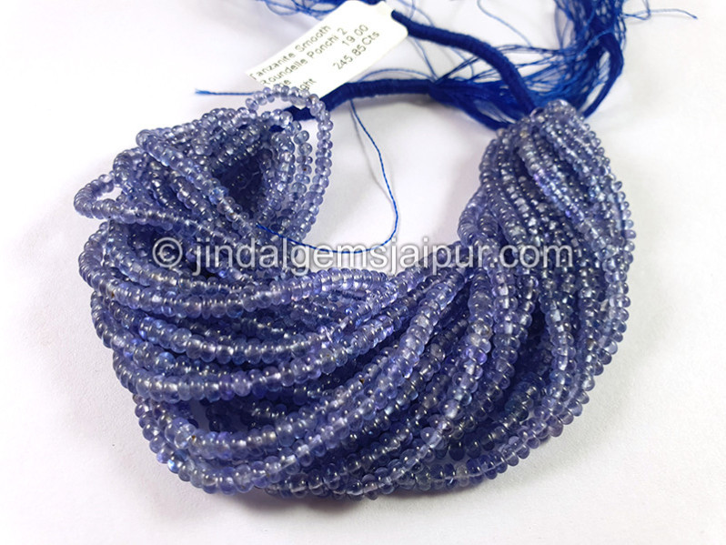 Tanzanite Smooth Roundelle Ponchi Beads