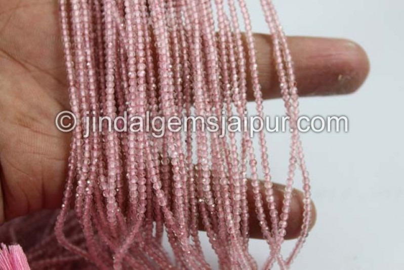 Pink Strawberry Quartz Micro Cut Round Shape Beads