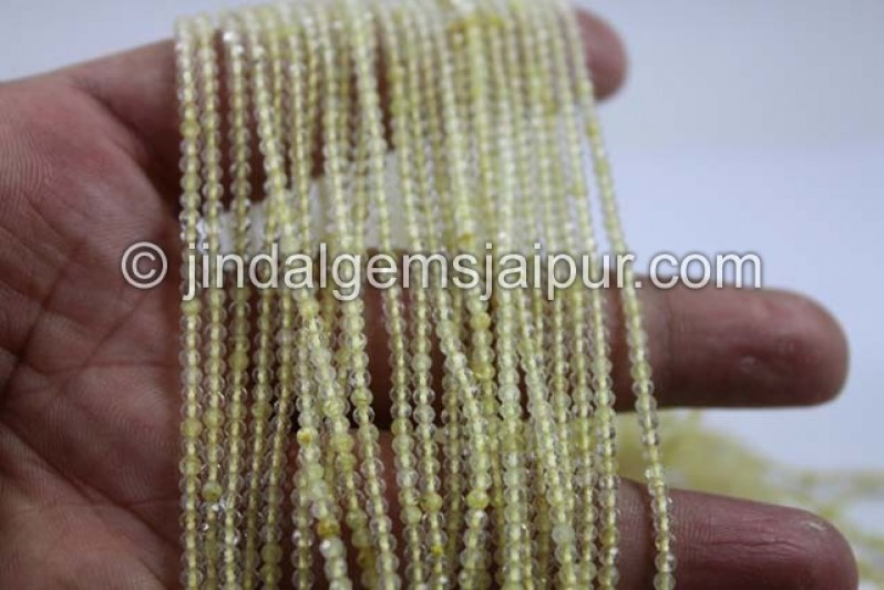 Golden Rutile Micro Cut Round Shape Beads